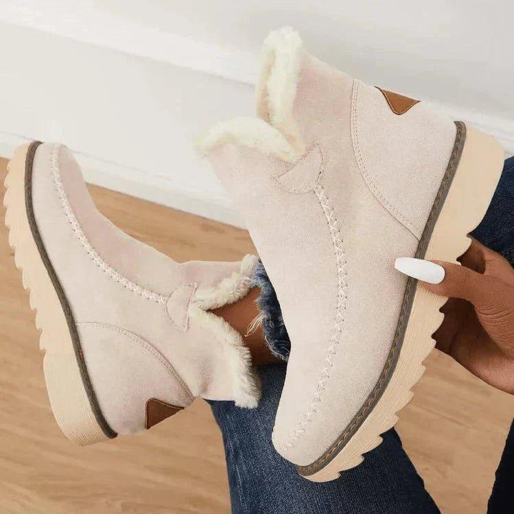 Women's Fleece-Lined Winter Boots, Lugged-Sole Snow Boots