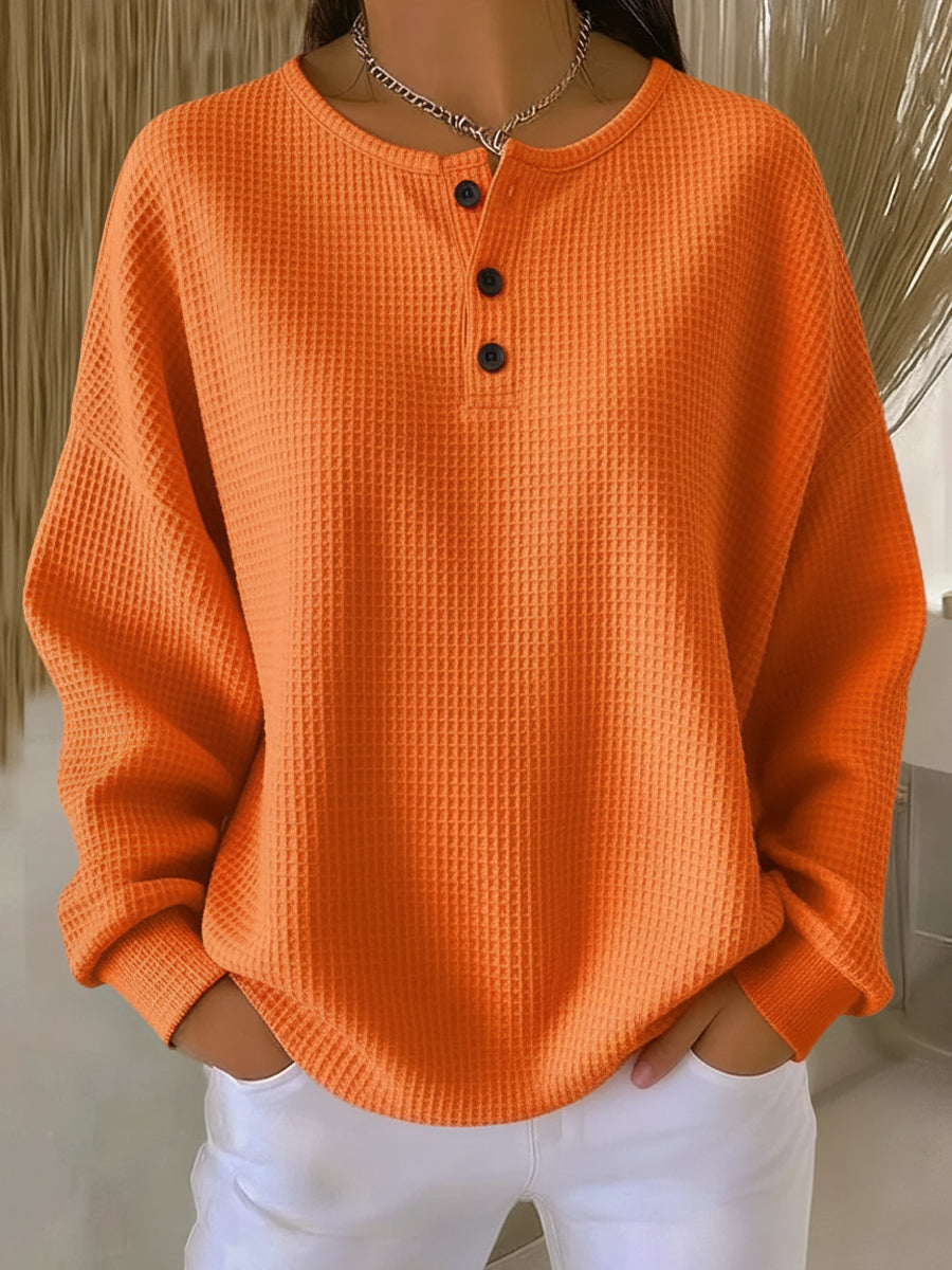 Women's Oversized Knit Hoodie, Crewneck Cozy Sweatshirt