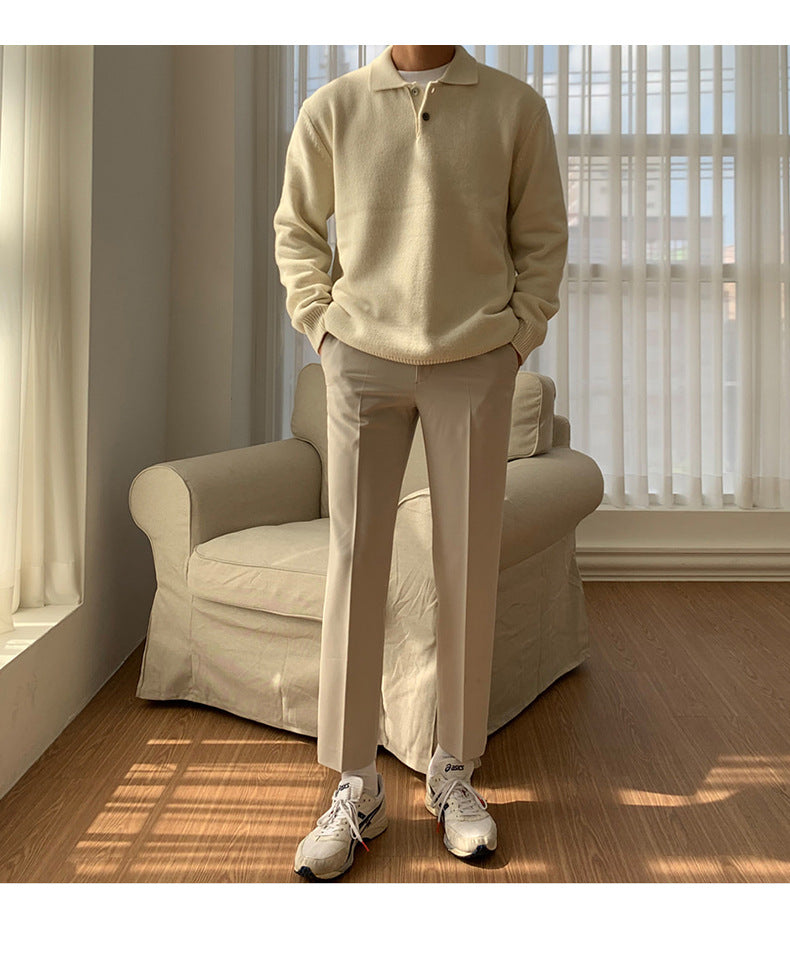 Men's Button-Front Sweater, Crewneck Pullover
