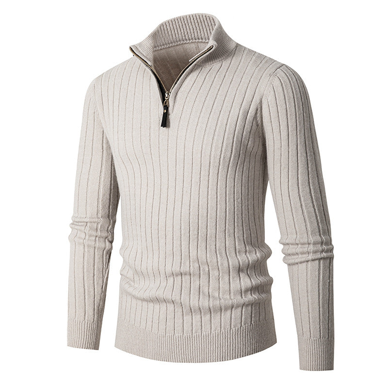 Men's Half-Zip Turtleneck Sweater, Quarter-Zip Winter Pullover