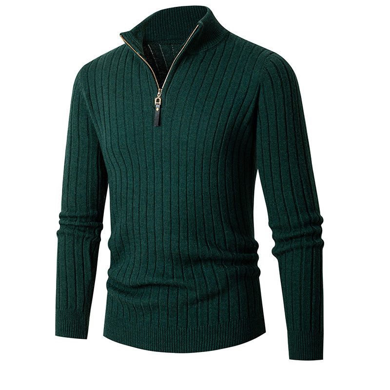 Men's Half-Zip Turtleneck Sweater, Quarter-Zip Winter Pullover