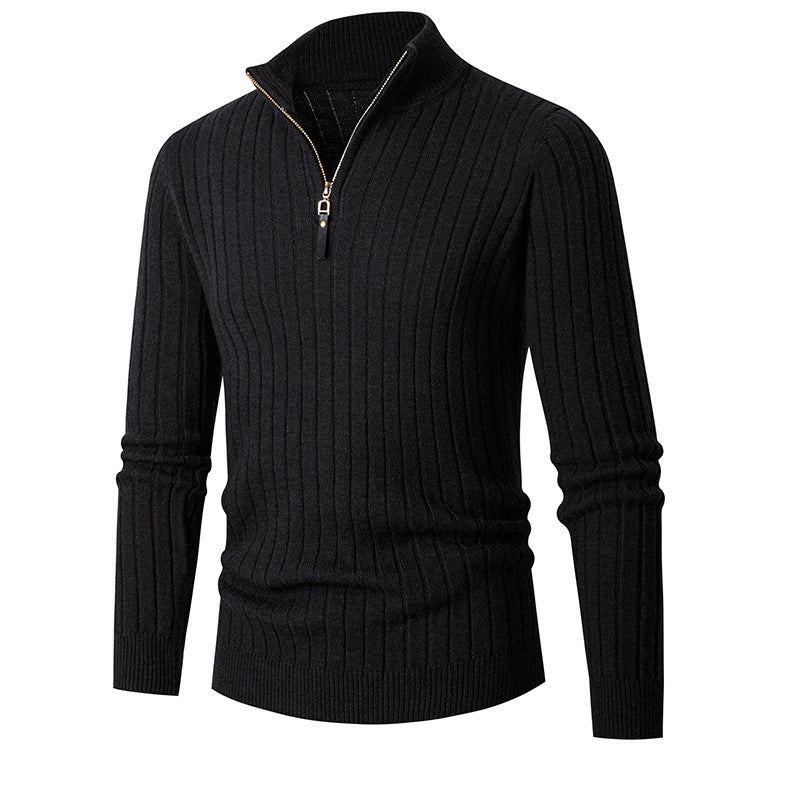 Men's Half-Zip Turtleneck Sweater, Quarter-Zip Winter Pullover