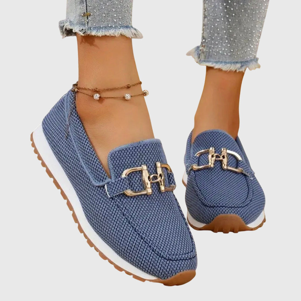 Women's Cushioned Moc-Toe Loafers, Slip-On Winter Loafers