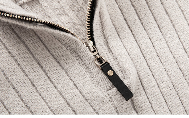 Men's Half-Zip Turtleneck Sweater, Quarter-Zip Winter Pullover