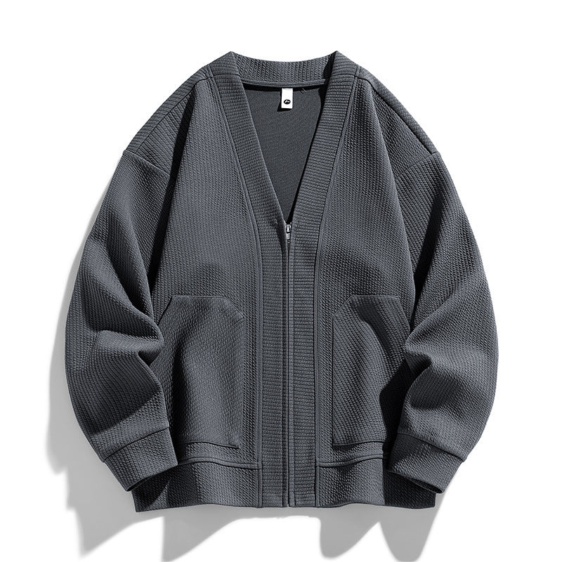 Men's Button-Front Knit Cardigan, Oversized Winter Cardigan
