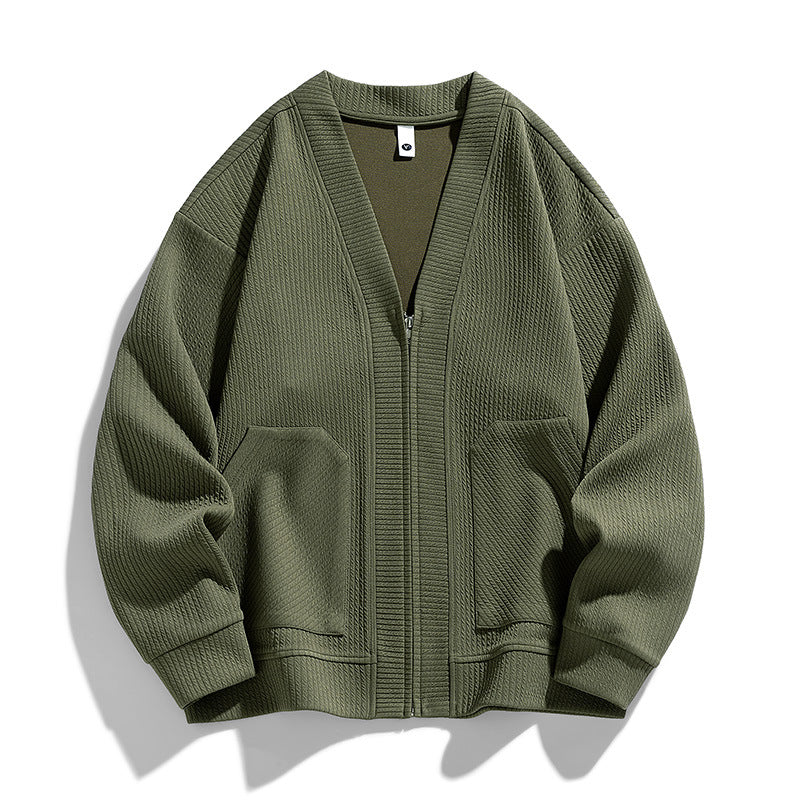 Men's Button-Front Knit Cardigan, Oversized Winter Cardigan