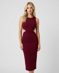 Burgundy cutout midi dress, front