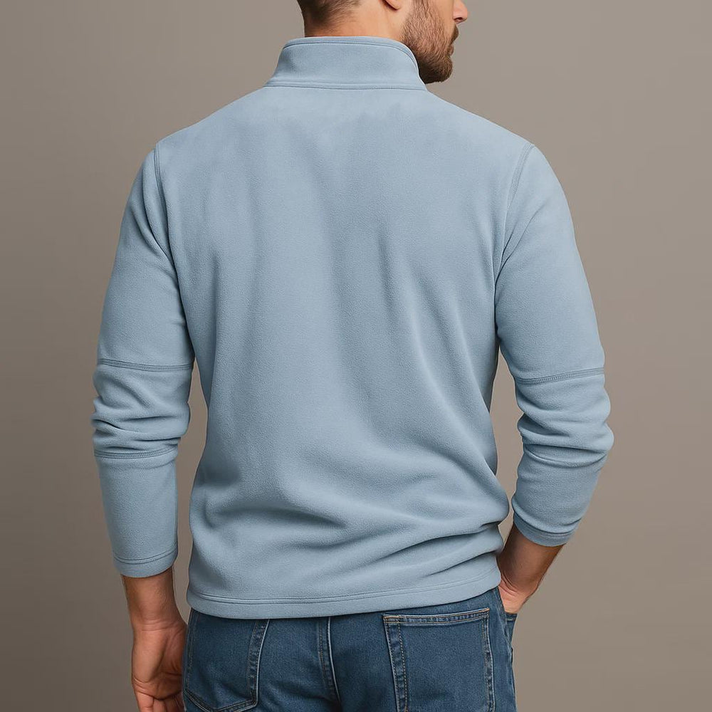 Men's Quarter-Zip Knit Jumper, Long-Sleeve Winter Pullover