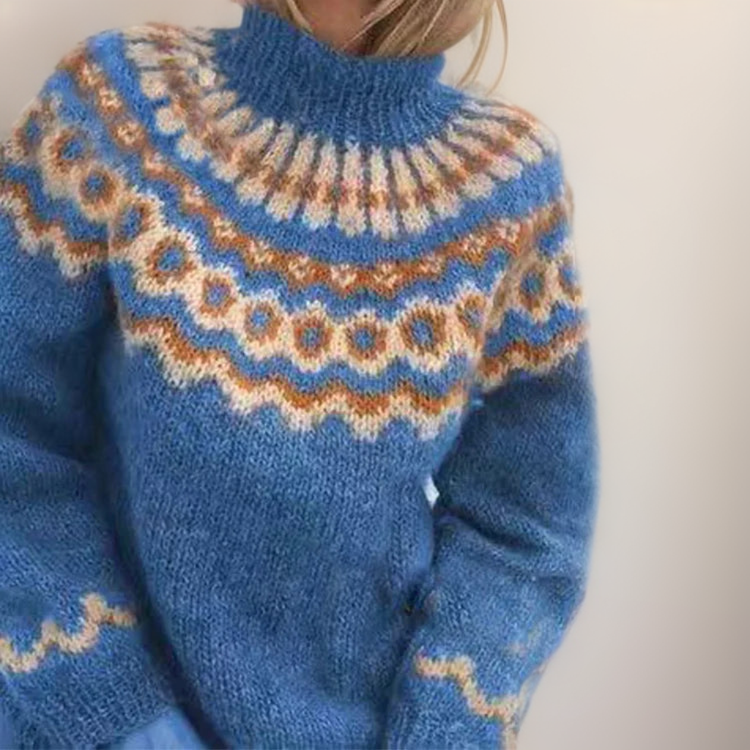 Women's Turtleneck Knit Sweater, Oversized Winter Pullover