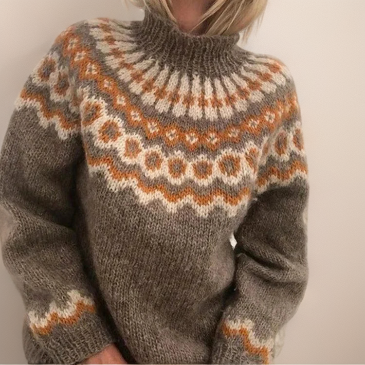 Women's Turtleneck Knit Sweater, Oversized Winter Pullover