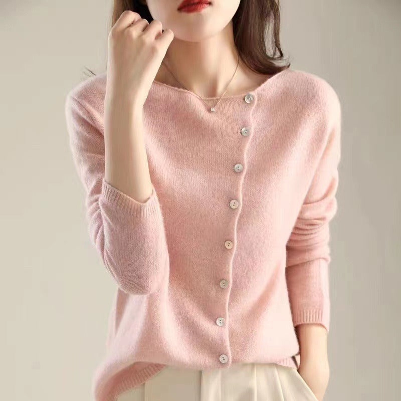 Women's Button-Front Cardigan, Oversized Winter Cardigan