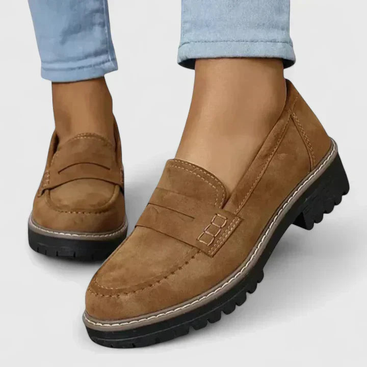 Women's Round-Toe Slip-On Loafers, Everyday Winter Loafers