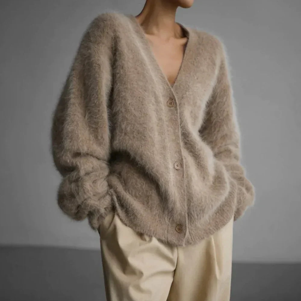 Women's Open-Front Knit Cardigan, Oversized Winter Cardigan
