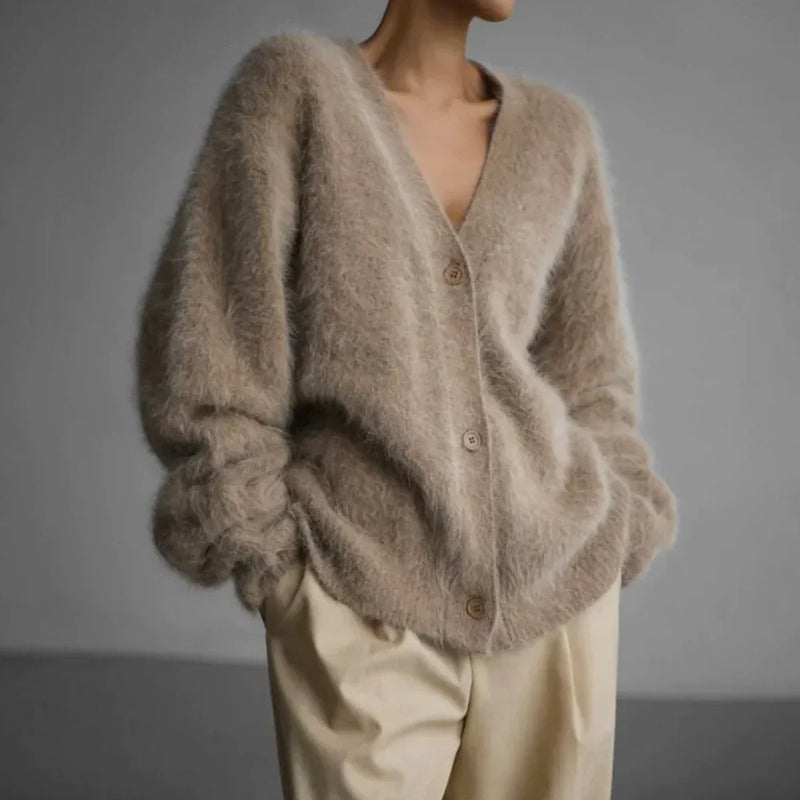 Women's Open-Front Knit Cardigan, Oversized Winter Cardigan