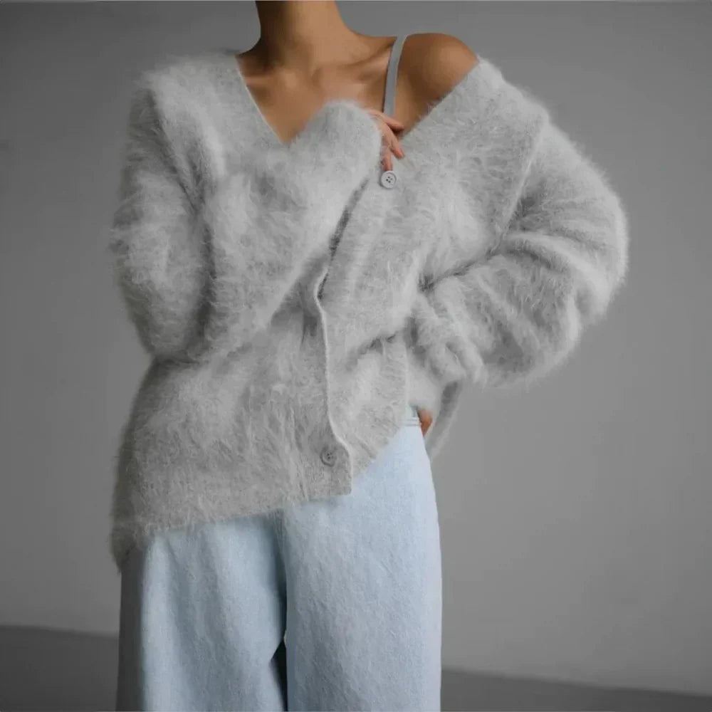Women's Open-Front Knit Cardigan, Oversized Winter Cardigan