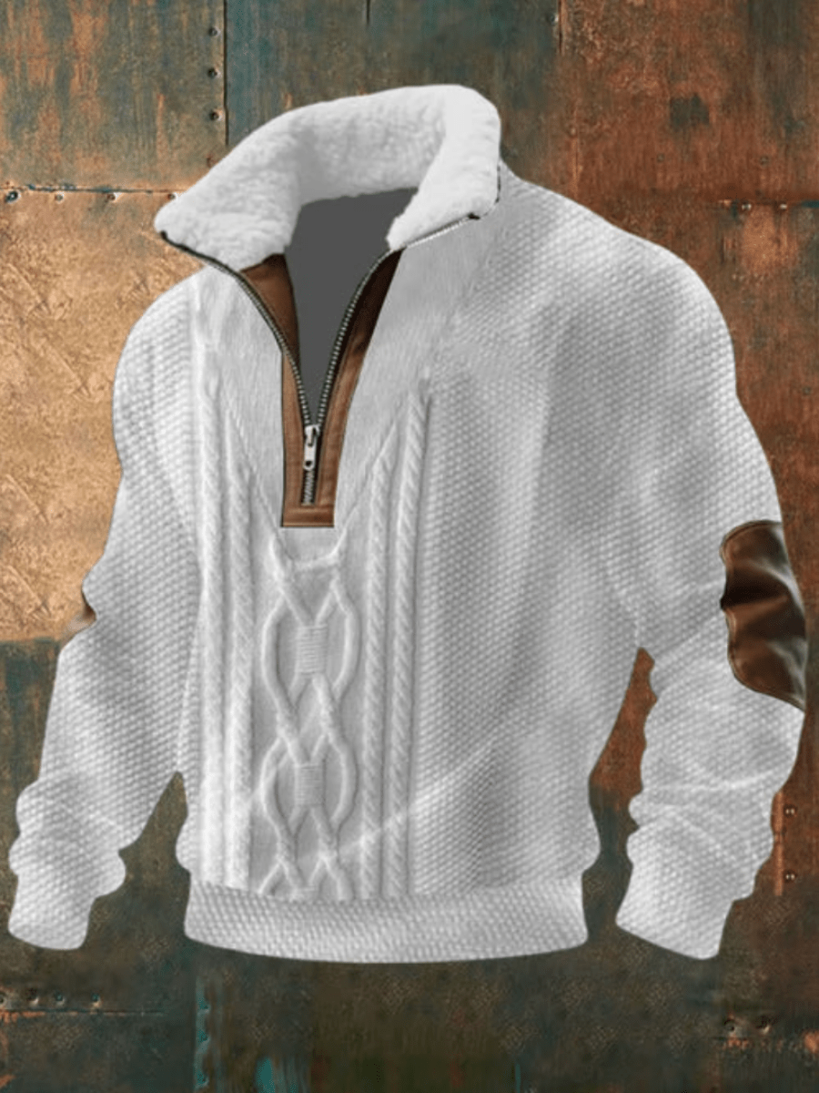 Men's Heavy Knit Sweater, Winter Crewneck Pullover