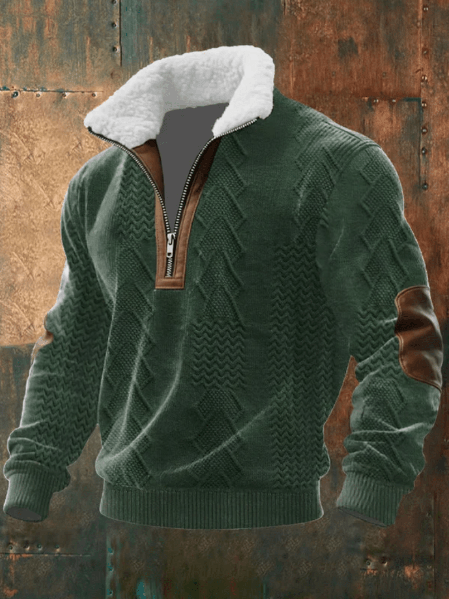 Men's Heavy Knit Sweater, Winter Crewneck Pullover