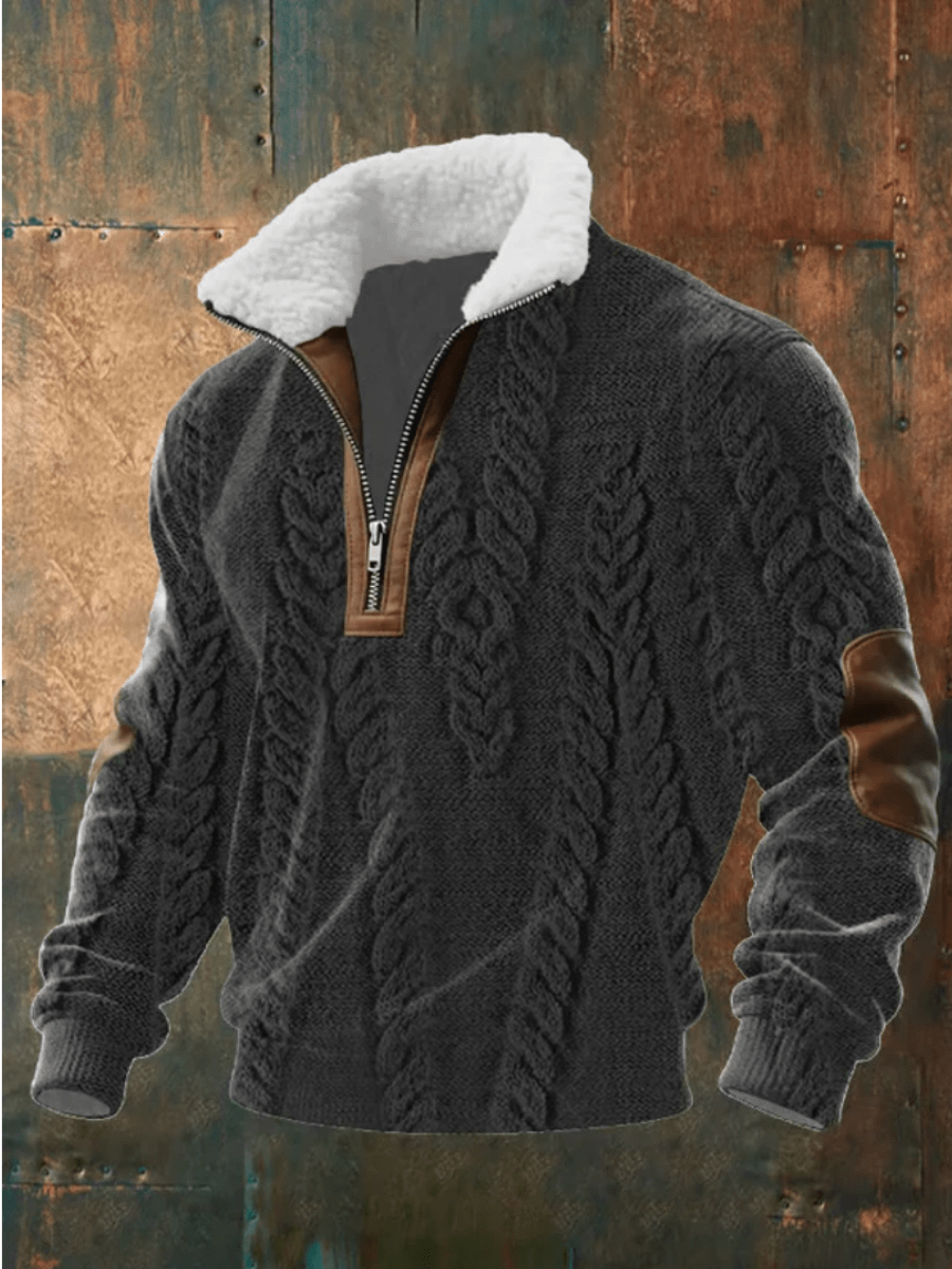 Men's Heavy Knit Sweater, Winter Crewneck Pullover