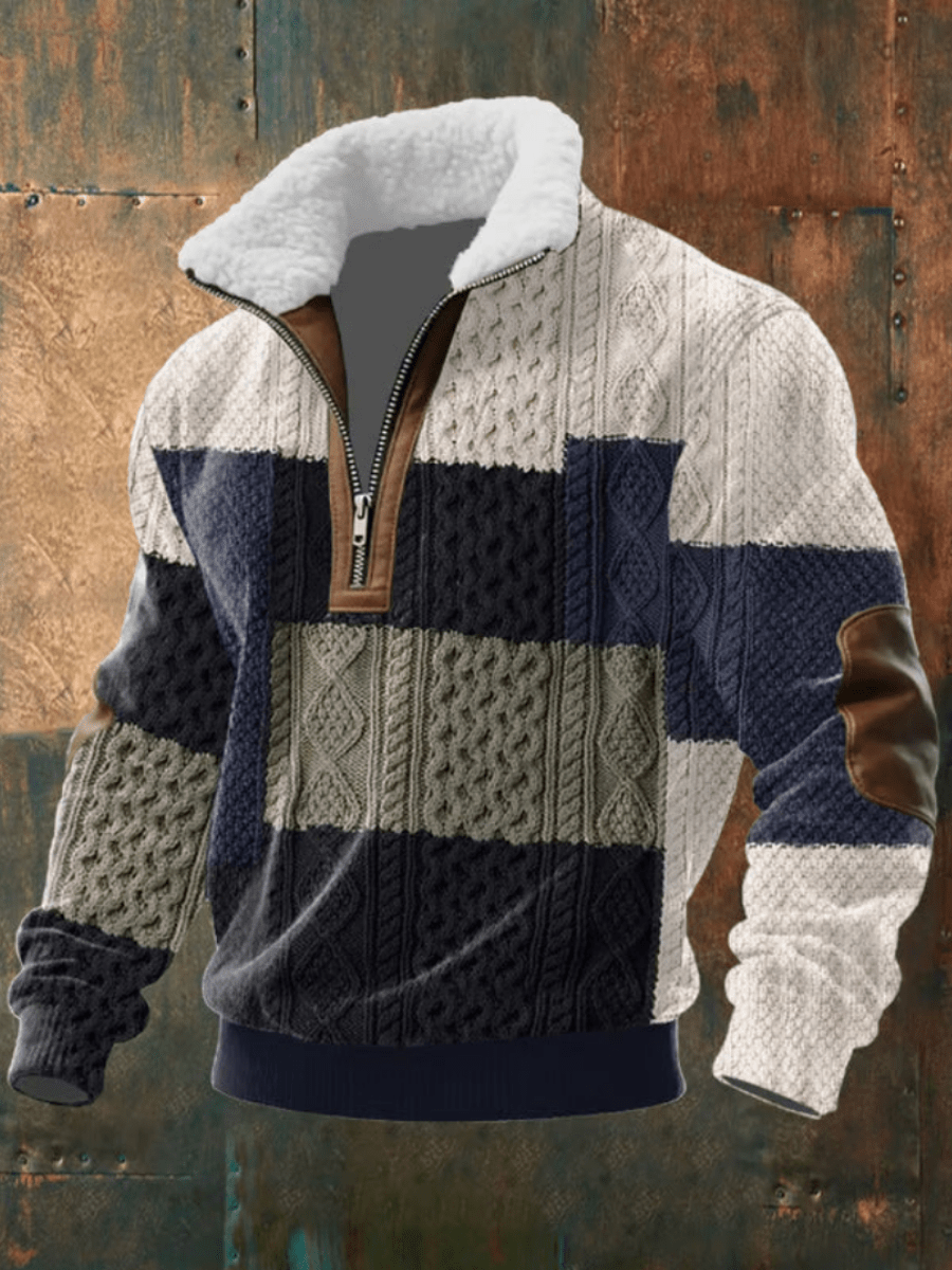 Men's Heavy Knit Sweater, Winter Crewneck Pullover