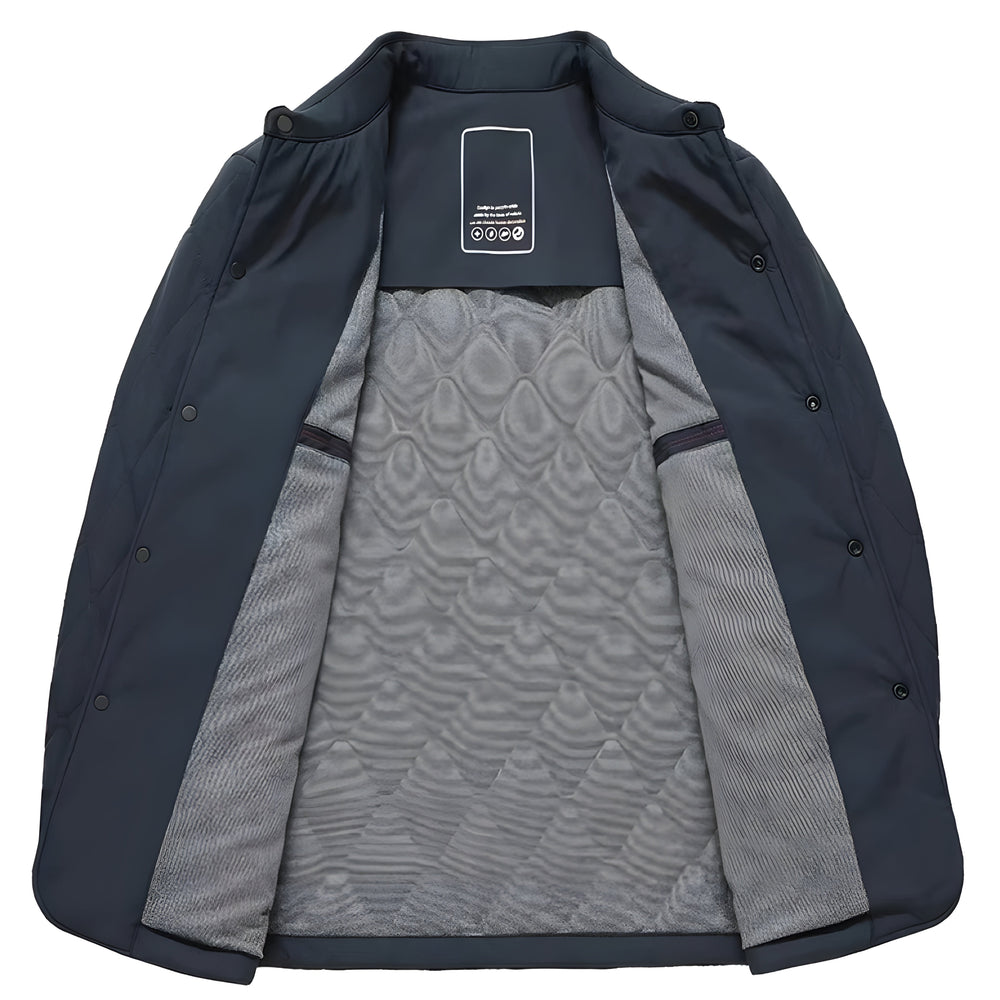Men's Diamond Quilted Shirt Jacket, Button Front Lightly Padded Overshirt
