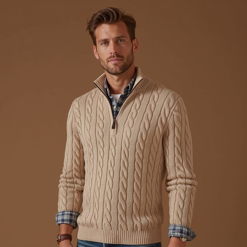 Men's Classic Knit Sweater, Crewneck Winter Pullover