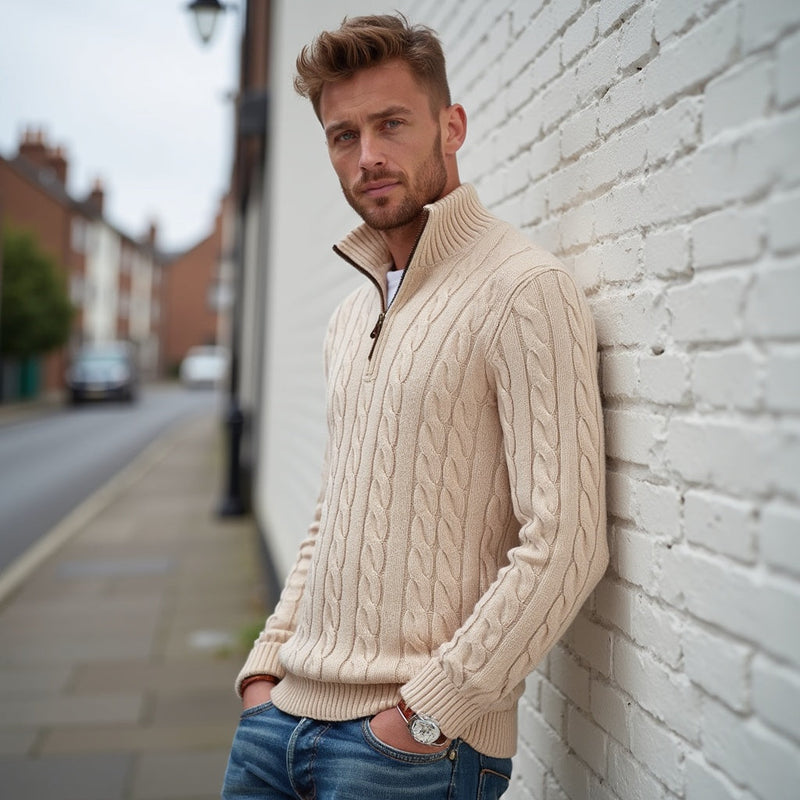 Men's Classic Knit Sweater, Crewneck Winter Pullover