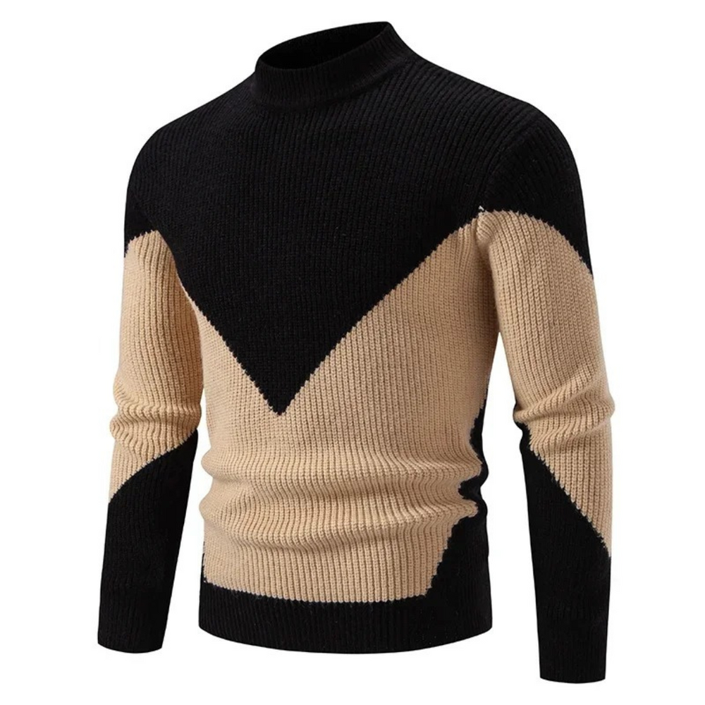 Men's Pattern Knit Sweater, Crewneck Pullover