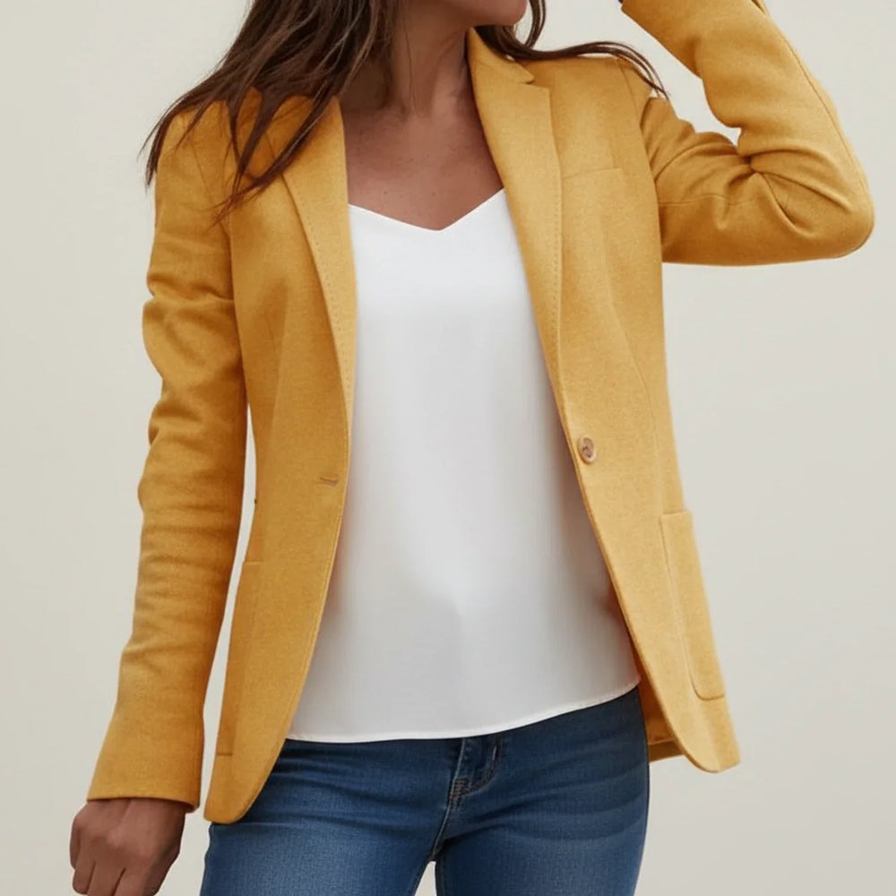 Women's Tailored Blazer Jacket, Button-Front Structured Blazer