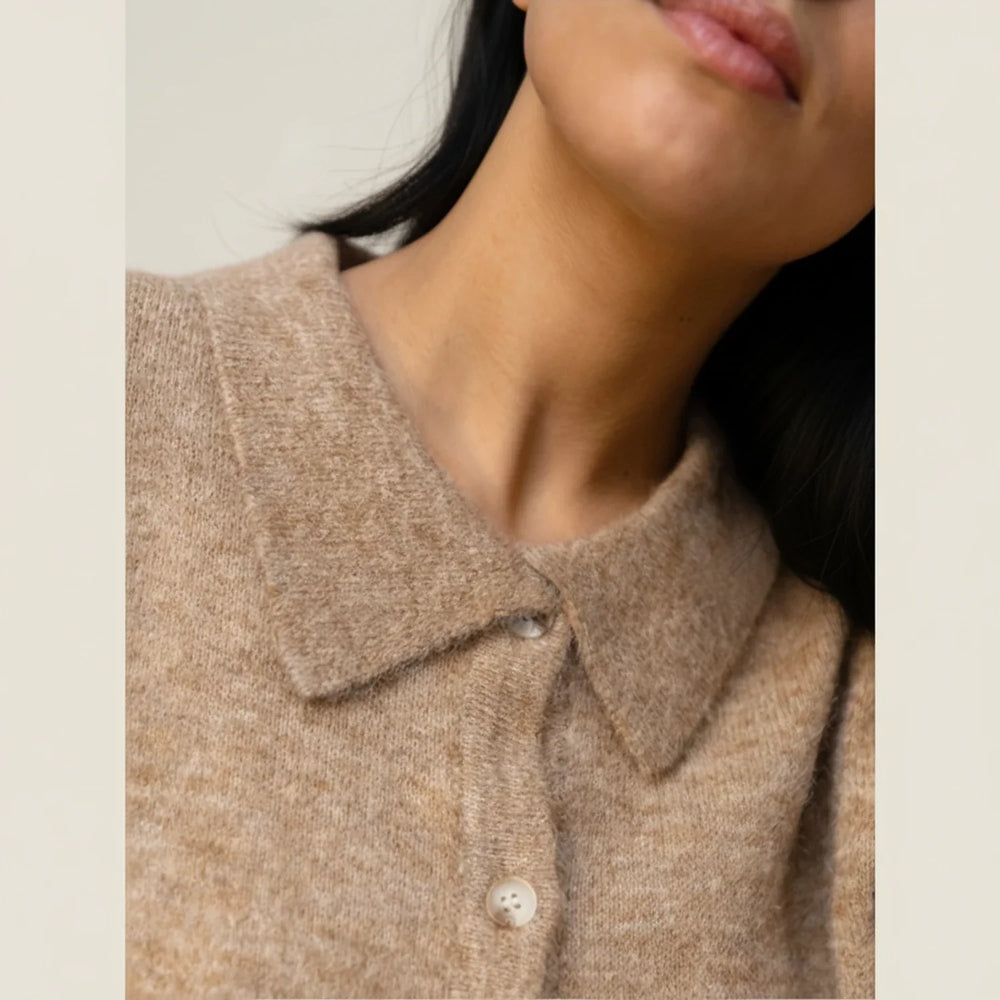 Women's Collared Knit Cardigan, Oversized Winter Cardigan