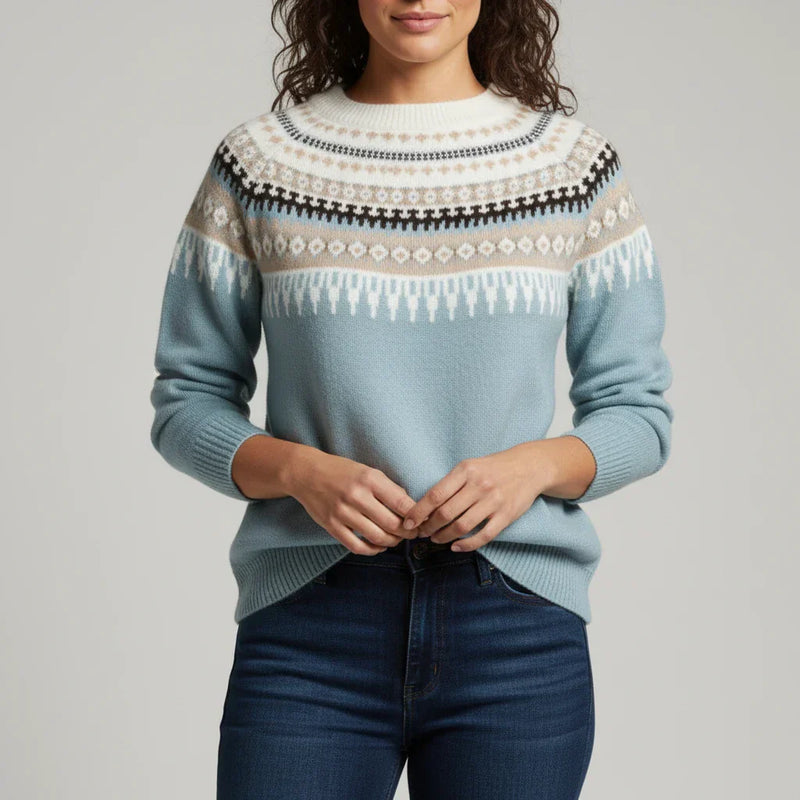 Women's Fair-Isle Knit Pullover, Nordic Winter Sweater
