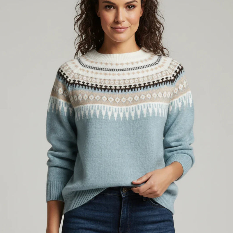 Women's Fair-Isle Knit Pullover, Nordic Winter Sweater