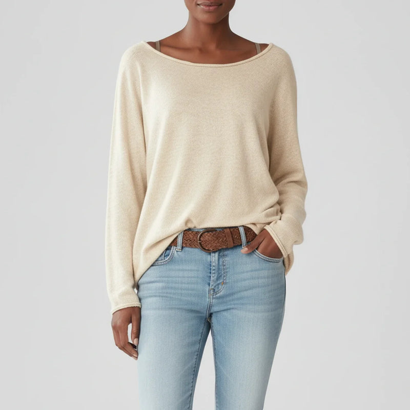 Women's Long-Sleeve Knit Sweater, Oversized Winter Pullover