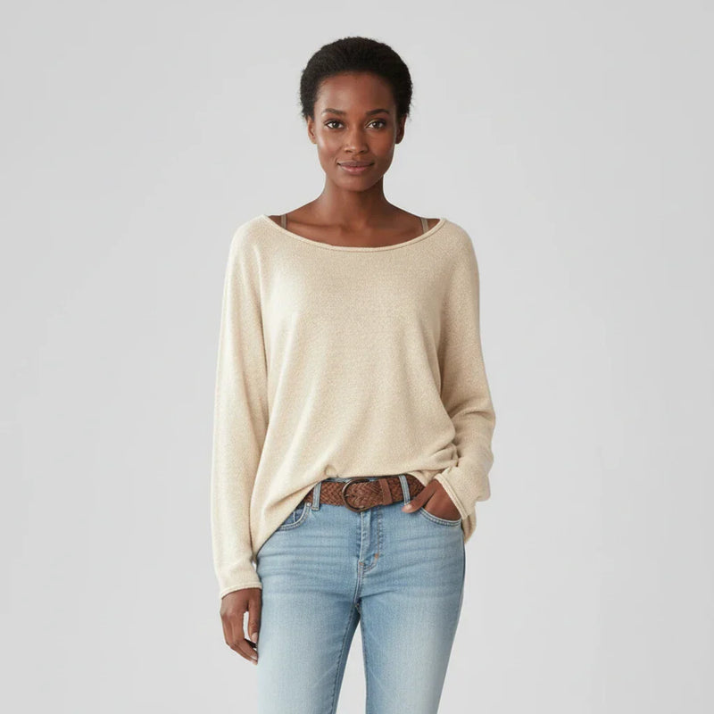 Women's Long-Sleeve Knit Sweater, Oversized Winter Pullover