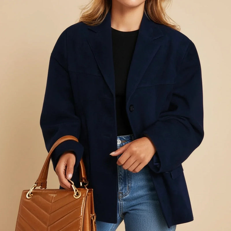Women's Relaxed-Fit Tailored Blazer, Open-Front Structured Blazer