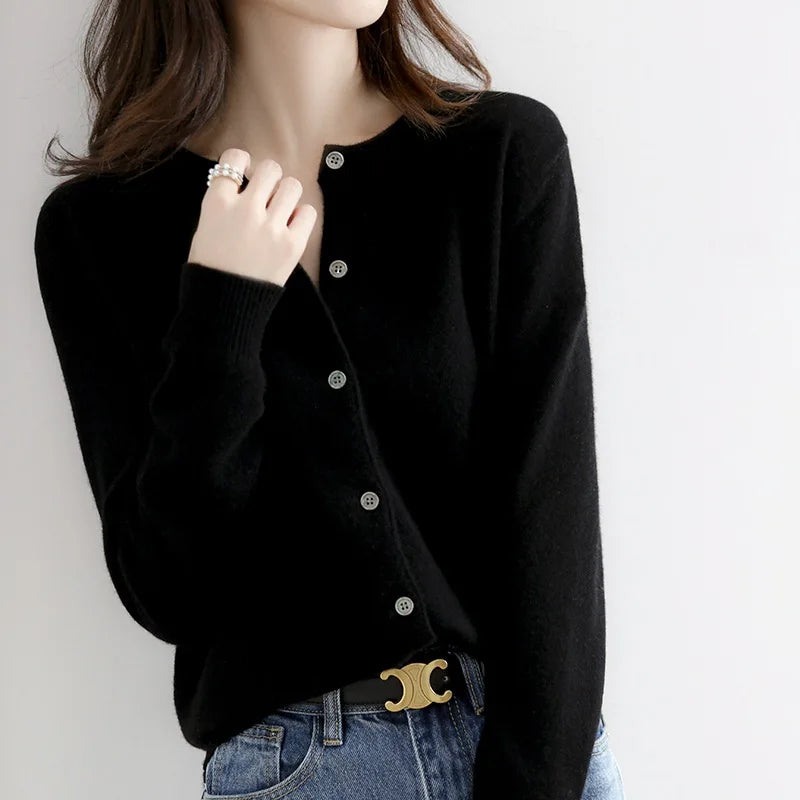 Women's Button-Front Knit Cardigan, Oversized Winter Cardigan