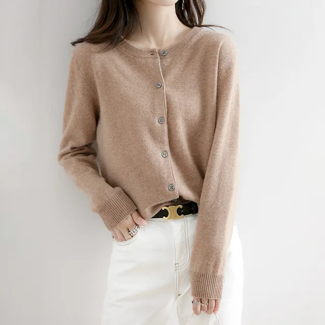 Women's Button-Front Knit Cardigan, Oversized Winter Cardigan