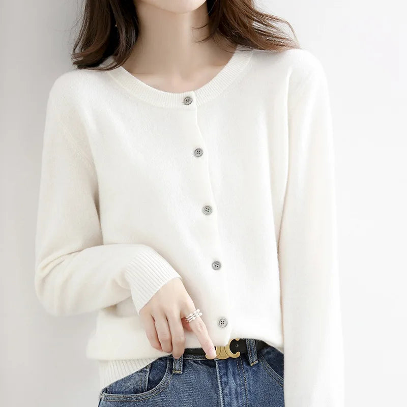 Women's Button-Front Knit Cardigan, Oversized Winter Cardigan
