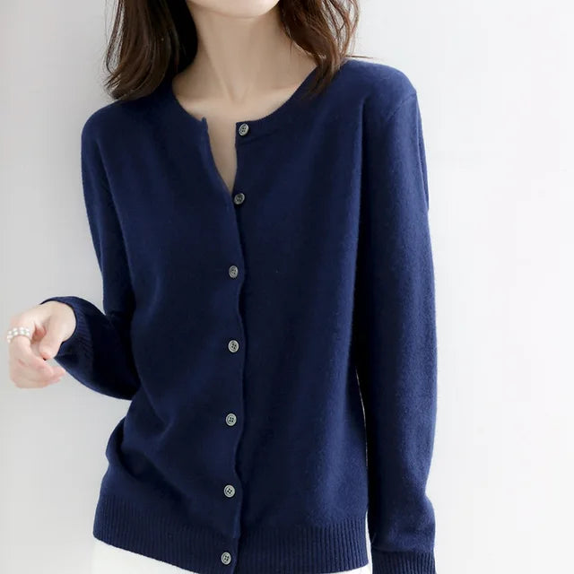 Women's Button-Front Knit Cardigan, Oversized Winter Cardigan